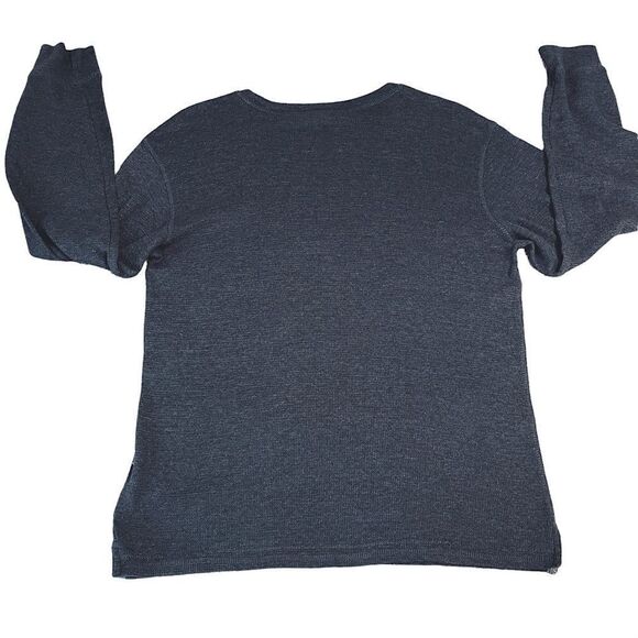 Grey Marl long sleeve waffle fabric T-shirt - Perry Ellis - Picture 2 of 7